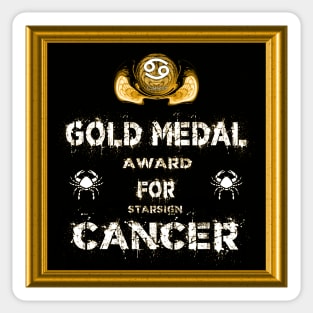 Cancer Birthday Gift Gold Medal Award Winner Sticker